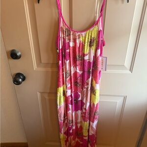 Floral Pink and Yellow Women's Nightgown